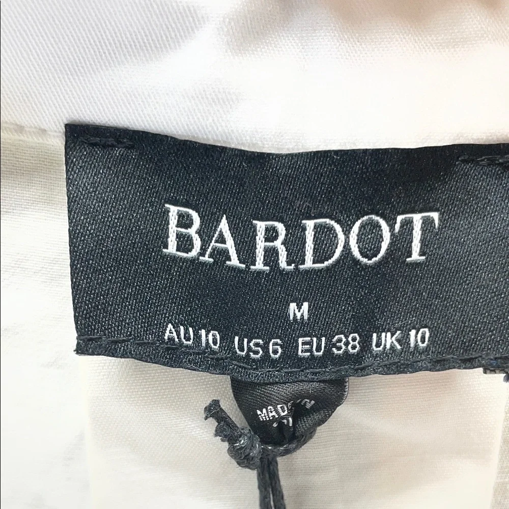 Bardot Maya poplinElegant White Long‎ Sleeve shirt Dress